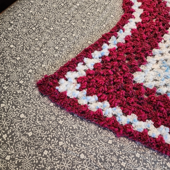 Handcrafted Crocheted Patriotic Afghan Blanket - Picture 4 of 5